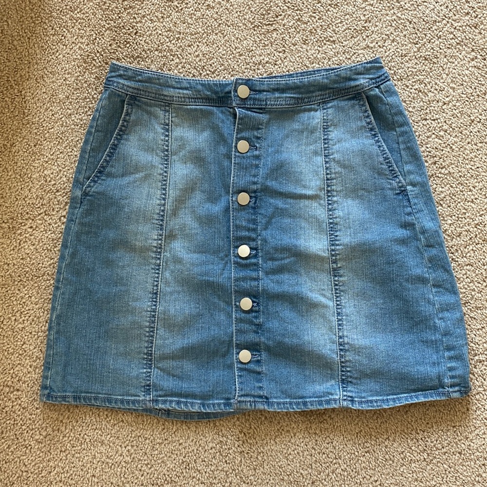 Button Up Denim Skirt